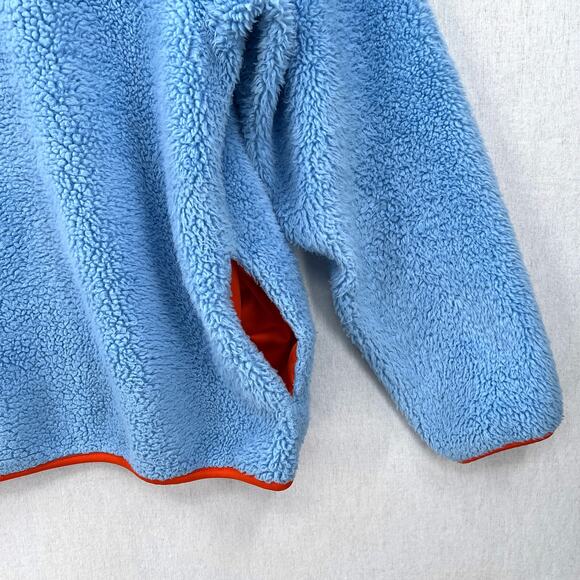 TORY BURCH SPORT Sherpa Pullover Womens XS Blue Orange Long Sleeve Cozy Comfy - Picture 11 of 14